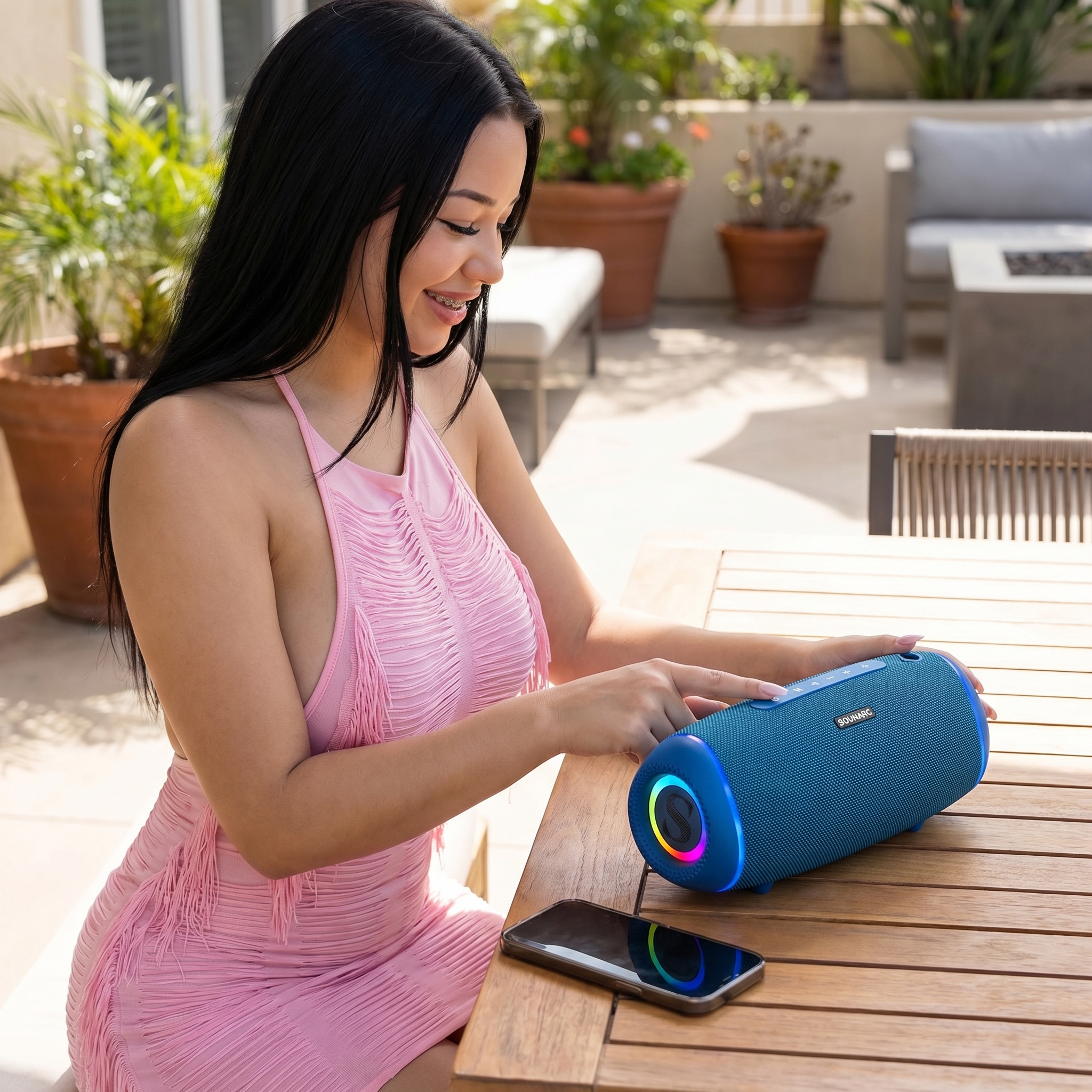 SOUNARC R1 Hordozható Bluetooth Hangszóró 40W Kék