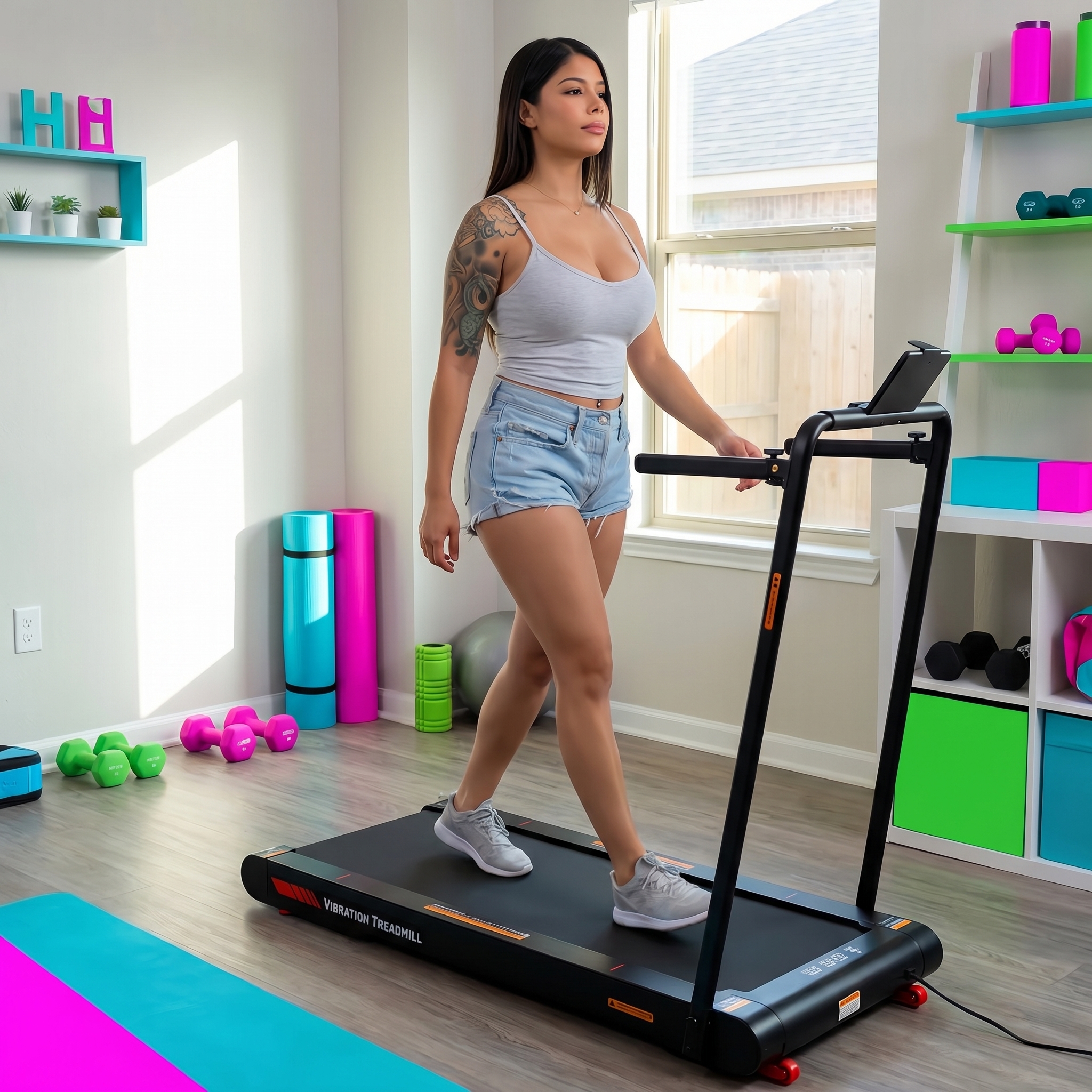 Sperax P3Max sétáló vibrációs pad összecsukható kapaszkodóval, 2,5 LE-s csendes motorral, 10%-os automatikus dőlésszöggel, 12 km/h maximális sebességgel, 40 cm széles futófelülettel, 160 kg maximális terhelhetőséggel