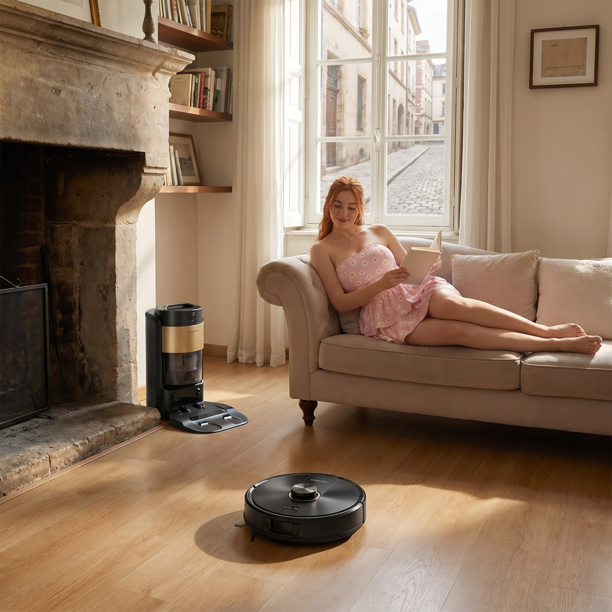 Proscenic Q20 Plus Robot Porszívó és Felmosó, 10000Pa Erős Szívóerő, Automatikus Portartály-Ürítő Állomás, LiDAR Navigáció, 200 Perc Üzemidő, 2 az 1-ben Portartály és Víztartály, Intelligens Térképezés Szőnyegekhez és Kisállatszőrhöz