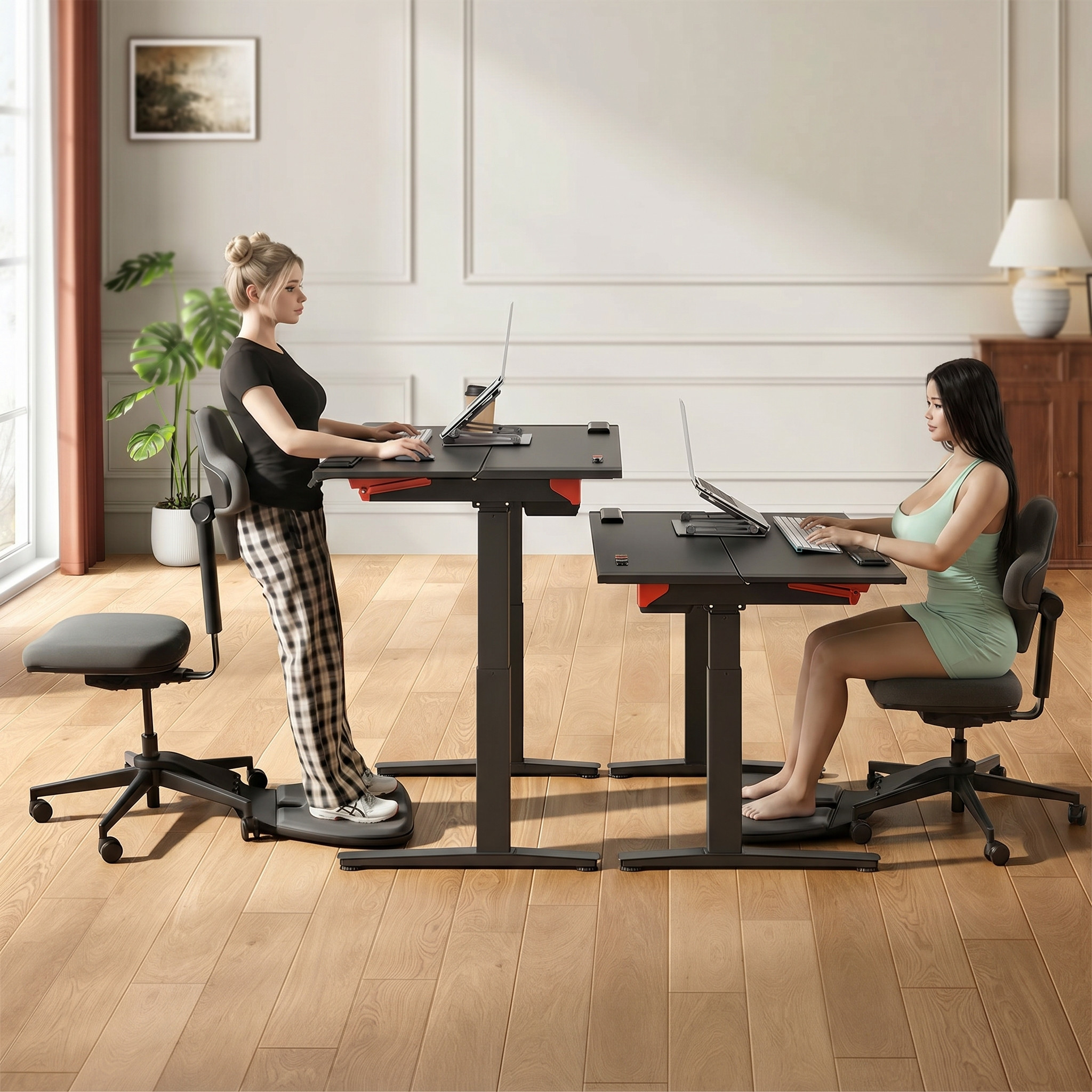 NEWTRAL MT-M Standing-Mate ergonomikus álló szék, 5 az 1-ben, 167°-ban dönthető háttámla, ülésmagasság 46–57 cm, ülésmélység 38–44 cm, karfa nélküli, teljesen állítható, 150 kg teherbírás - sötétszürke